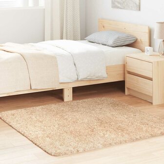 Hoogpolig vloerkleed NAVARRA 120x120 cm polyester beige 1