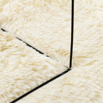 Hoogpolig vloerkleed NAVARRA 120x120 cm polyester cr&egrave;mekleurig 7