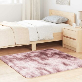 Hoogpolig vloerkleed NAVARRA 120x120 cm polyester stoffig roze 1
