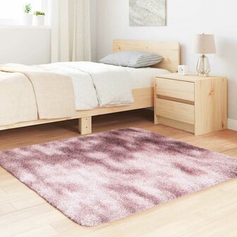 Hoogpolig vloerkleed NAVARRA 120x120 cm polyester stoffig roze 3