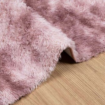 Hoogpolig vloerkleed NAVARRA 120x120 cm polyester stoffig roze 5