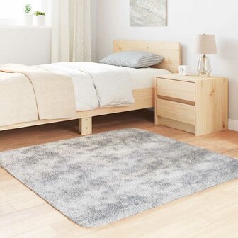 Hoogpolig vloerkleed NAVARRA 120x120 cm polyester lichtgrijs 3