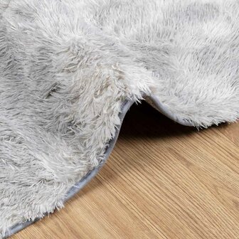 Hoogpolig vloerkleed NAVARRA 120x120 cm polyester lichtgrijs 5