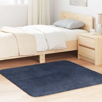 Hoogpolig vloerkleed NAVARRA 120x120 cm polyester marineblauw 1