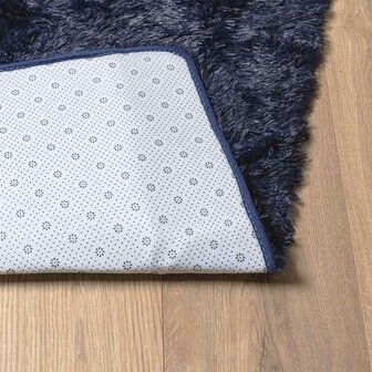 Hoogpolig vloerkleed NAVARRA 120x120 cm polyester marineblauw 6
