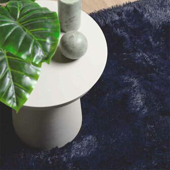 Hoogpolig vloerkleed NAVARRA 120x120 cm polyester marineblauw 8