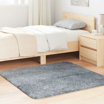 Hoogpolig vloerkleed NAVARRA 120x120 cm polyester zilvergrijs 1
