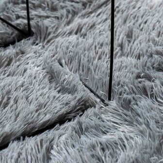 Hoogpolig vloerkleed NAVARRA 120x120 cm polyester zilvergrijs 7