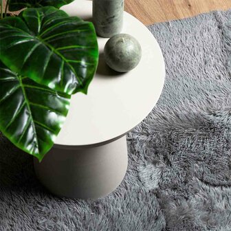Hoogpolig vloerkleed NAVARRA 120x120 cm polyester zilvergrijs 8