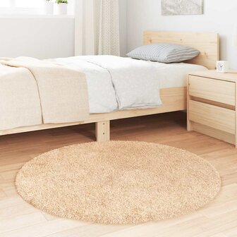 Hoogpolig vloerkleed NAVARRA 100x100 cm polyester beige 3