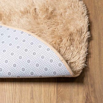 Hoogpolig vloerkleed NAVARRA 100x100 cm polyester beige 6