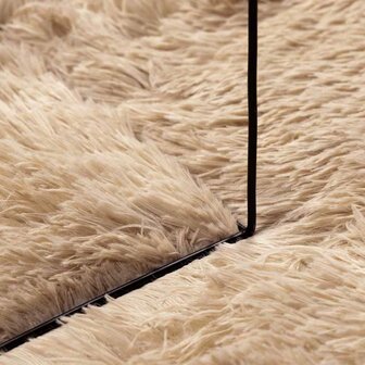 Hoogpolig vloerkleed NAVARRA 100x100 cm polyester beige 7