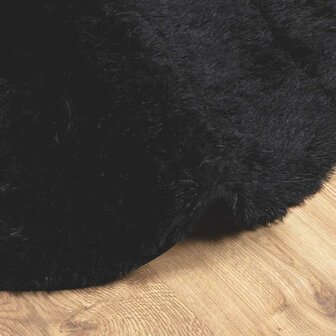 Hoogpolig vloerkleed NAVARRA 100x100 cm polyester zwart 5