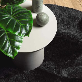 Hoogpolig vloerkleed NAVARRA 100x100 cm polyester zwart 8