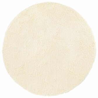 Hoogpolig vloerkleed NAVARRA 100x100 cm polyester cr&egrave;mekleurig 2
