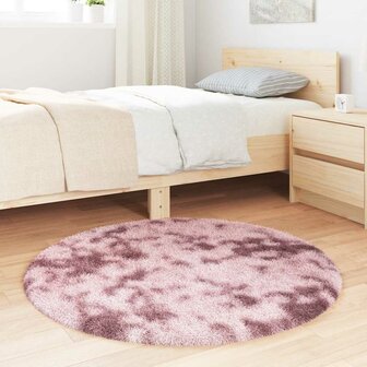 Hoogpolig vloerkleed NAVARRA 100x100 cm polyester stoffig roze 3