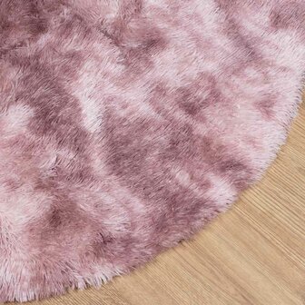Hoogpolig vloerkleed NAVARRA 100x100 cm polyester stoffig roze 4