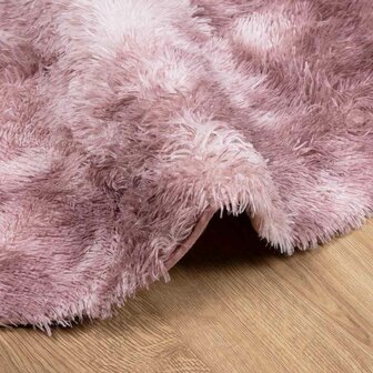 Hoogpolig vloerkleed NAVARRA 100x100 cm polyester stoffig roze 5