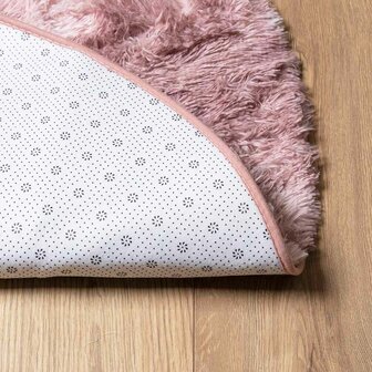 Hoogpolig vloerkleed NAVARRA 100x100 cm polyester stoffig roze 6