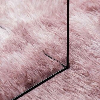 Hoogpolig vloerkleed NAVARRA 100x100 cm polyester stoffig roze 7