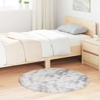 Hoogpolig vloerkleed NAVARRA 100x100 cm polyester lichtgrijs 1