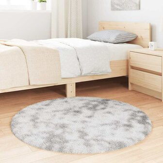 Hoogpolig vloerkleed NAVARRA 100x100 cm polyester lichtgrijs 3