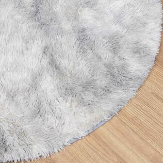 Hoogpolig vloerkleed NAVARRA 100x100 cm polyester lichtgrijs 4
