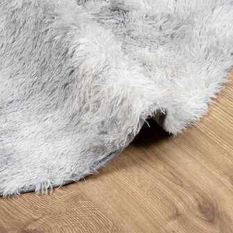 Hoogpolig vloerkleed NAVARRA 100x100 cm polyester lichtgrijs 5