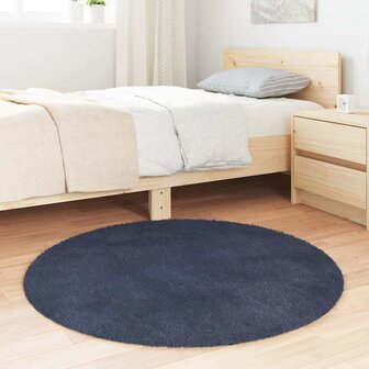 Hoogpolig vloerkleed NAVARRA 100x100 cm polyester marineblauw 3