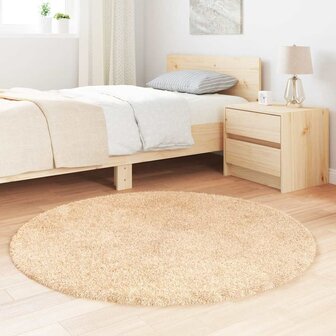 Hoogpolig vloerkleed NAVARRA 120x120 cm polyester beige 3