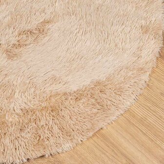 Hoogpolig vloerkleed NAVARRA 120x120 cm polyester beige 4