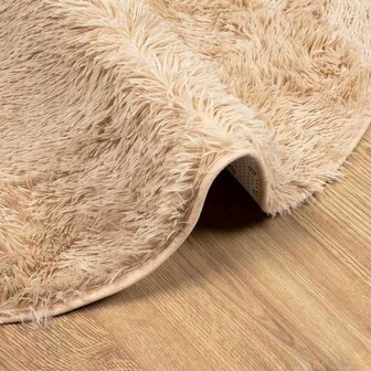 Hoogpolig vloerkleed NAVARRA 120x120 cm polyester beige 5