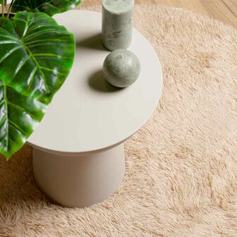 Hoogpolig vloerkleed NAVARRA 120x120 cm polyester beige 8