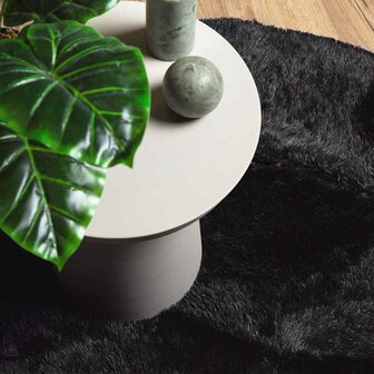 Hoogpolig vloerkleed NAVARRA 120x120 cm polyester zwart 8