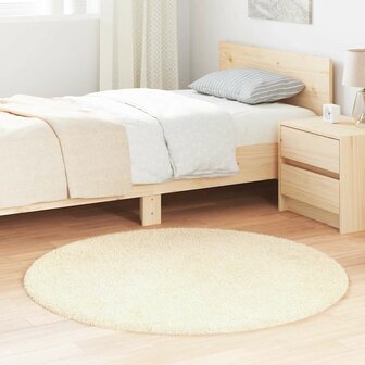 Hoogpolig vloerkleed NAVARRA 120x120 cm polyester cr&egrave;mekleurig 1
