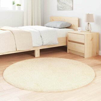 Hoogpolig vloerkleed NAVARRA 120x120 cm polyester cr&egrave;mekleurig 3