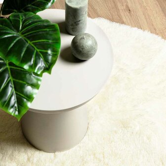 Hoogpolig vloerkleed NAVARRA 120x120 cm polyester cr&egrave;mekleurig 8
