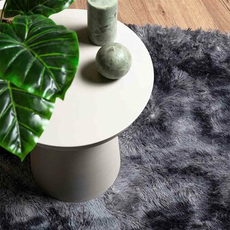 Hoogpolig vloerkleed NAVARRA 120x120 cm polyester donkergrijs 8
