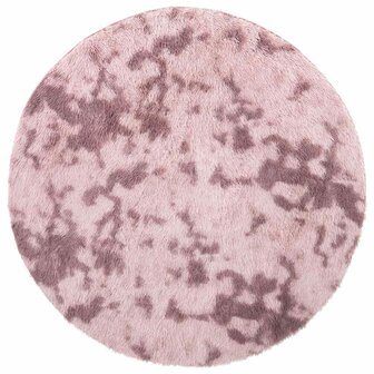 Hoogpolig vloerkleed NAVARRA 120x120 cm polyester stoffig roze 2