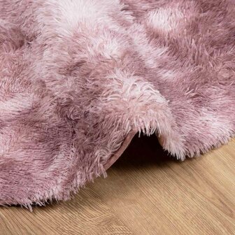 Hoogpolig vloerkleed NAVARRA 120x120 cm polyester stoffig roze 5
