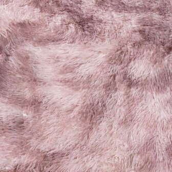 Hoogpolig vloerkleed NAVARRA 120x120 cm polyester stoffig roze 9