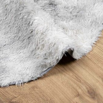 Hoogpolig vloerkleed NAVARRA 120x120 cm polyester lichtgrijs 5