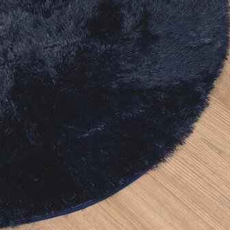 Hoogpolig vloerkleed NAVARRA 120x120 cm polyester marineblauw 4