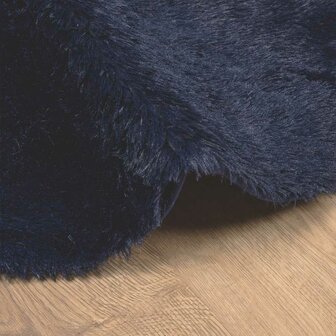 Hoogpolig vloerkleed NAVARRA 120x120 cm polyester marineblauw 5