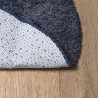 Hoogpolig vloerkleed NAVARRA 120x120 cm polyester marineblauw 6