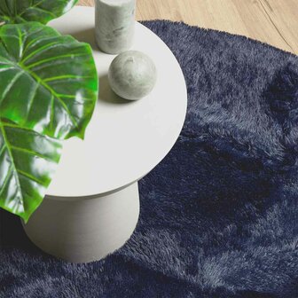 Hoogpolig vloerkleed NAVARRA 120x120 cm polyester marineblauw 8