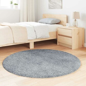 Hoogpolig vloerkleed NAVARRA 120x120 cm polyester zilvergrijs 3