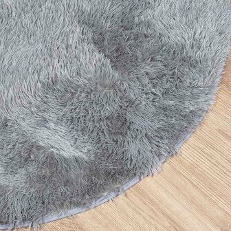 Hoogpolig vloerkleed NAVARRA 120x120 cm polyester zilvergrijs 4