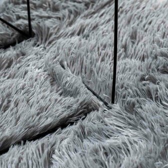 Hoogpolig vloerkleed NAVARRA 120x120 cm polyester zilvergrijs 7