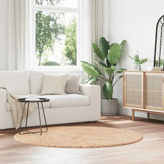 Hoogpolig vloerkleed NAVARRA 160x160 cm polyester beige 1